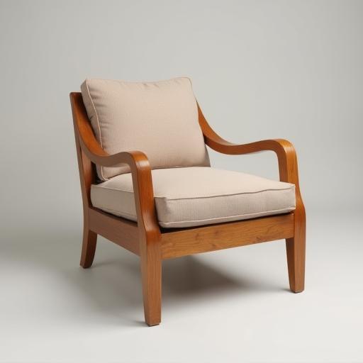 Chaise sur mesure élégante en bois avec assise rembourrée