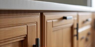 Armoire de cuisine sur mesure en bois massif